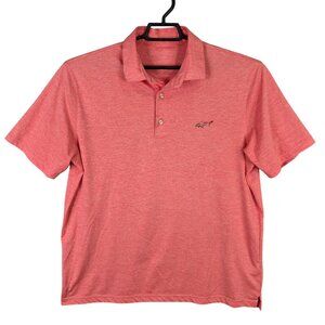 Mens Greg Norman Coral Polo Shirt Short Sleeve 100% Polyester Size XL